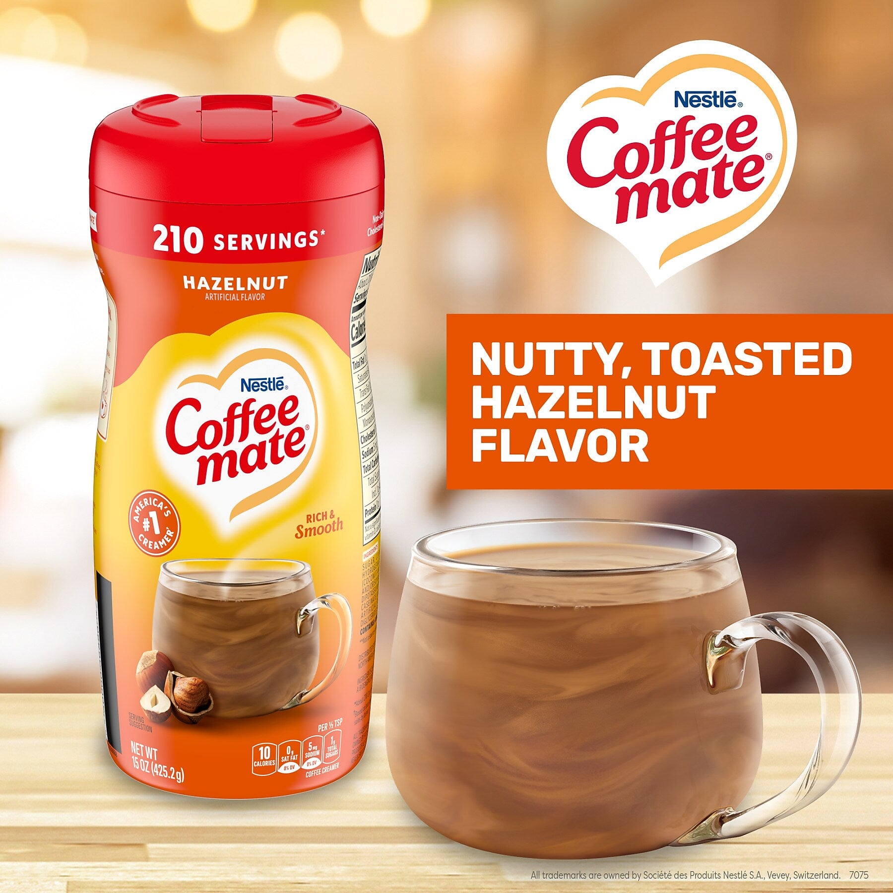 Coffee mate Hazelnut Powdered Creamer, 15 Oz. (NES12345)