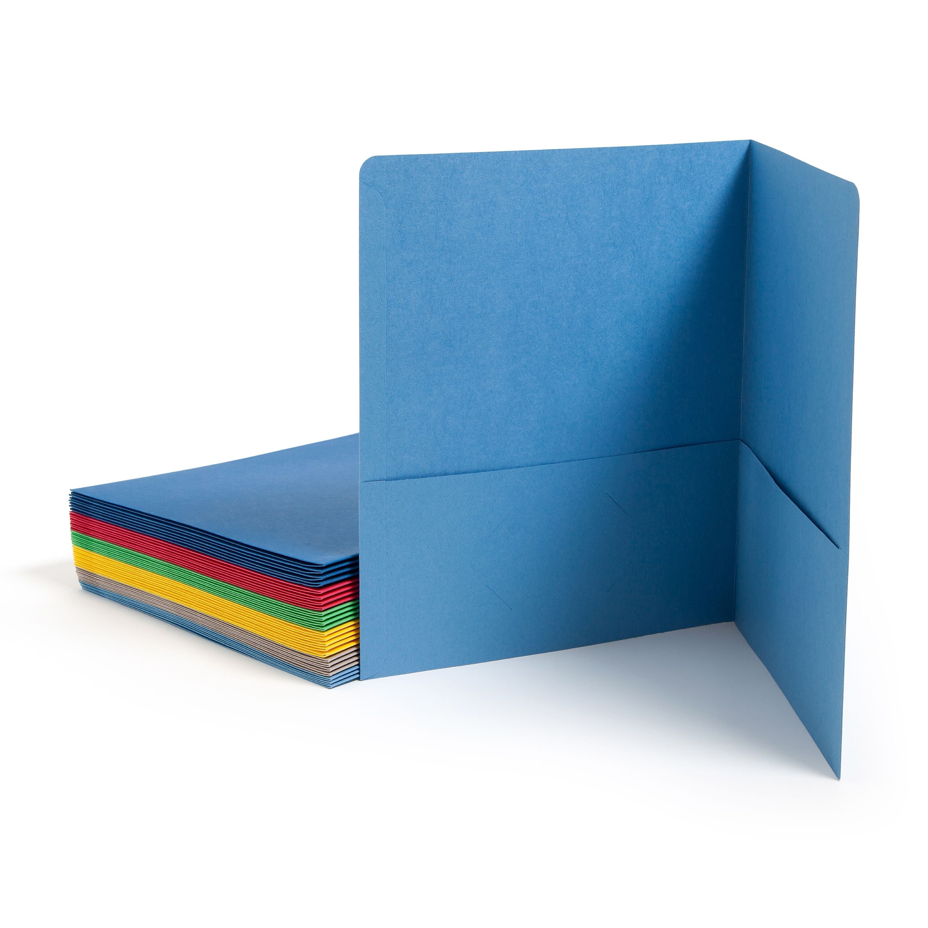 Smead 2 Pocket Cardstock Portfolio Folder, Assorted Colors, 25/Box (87850)