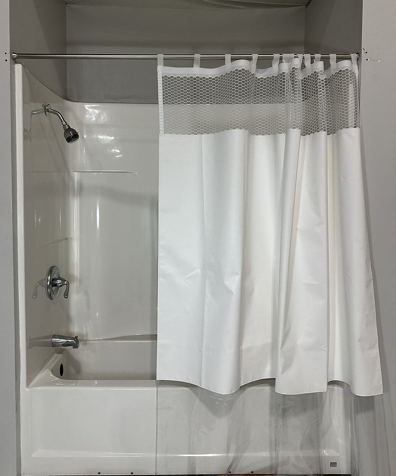 Gary Manufacturing PREA Compliant & Anti-Ligature 70" x 72" Vinyl Shower Curtains, Self Attaching Loops, 12/Case  (STPSTDMHCFVL)