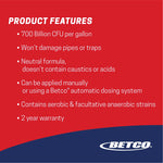 Betco Probiotic Solutions Drain and Trap Treatment, Ocean Scent, 1 gal Bottle, 4/Carton (BET26000400)