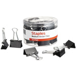 Staples Medium Binder Clips, 0.63" Capacity, Black, 24 Clips/Pack (ST10668/10668)