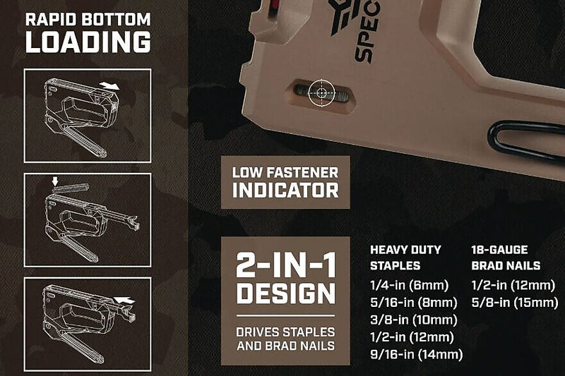 Bostitch SpecOps Hi-Start Hand Tacker, T50 Style Staples (BOSSPECM50)
