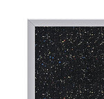 Ghent Recycled Rubber Bulletin Board, Satin Aluminum Frame, 4'H x 7' 4"W, Confetti (ATR47-CF)
