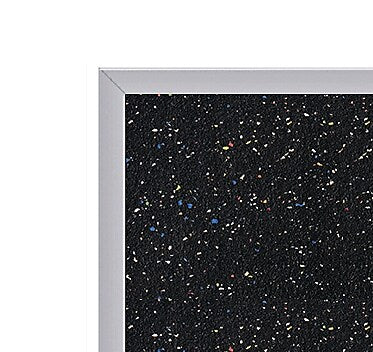Ghent Recycled Rubber Bulletin Board, Satin Aluminum Frame, 4'H x 7' 4"W, Confetti (ATR47-CF)