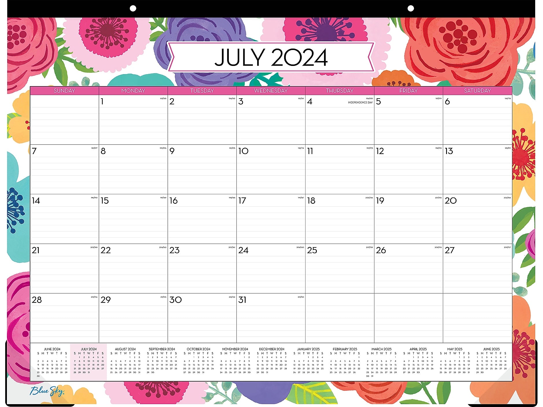2024-2025 Blue Sky Mahalo 22" x 17" Academic Monthly Desk Pad Calendar (100157-A25)