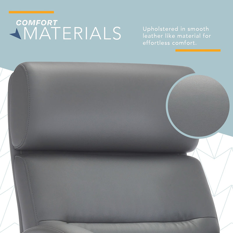 Click365 Classic Ergonomic Bonded Leather Swivel Executive Chair, Gray (CCHR10022D)