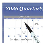 2026 AT-A-GLANCE 48" x 32" Yearly Dry Erase Wall Calendar, Reversible, White/Blue (A1152-26)