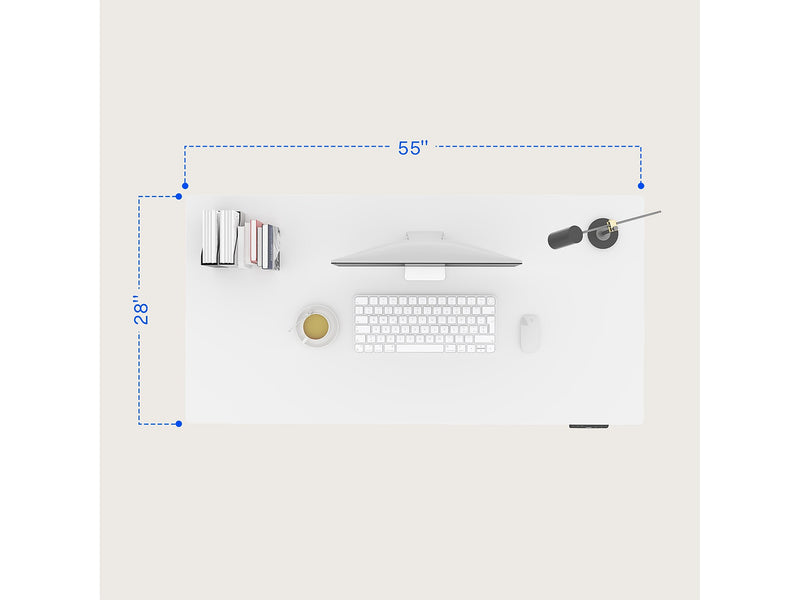 FlexiSpot E7 Pro 55"W Electric Adjustable Standing Desk, White (E7WPRO5528-W)