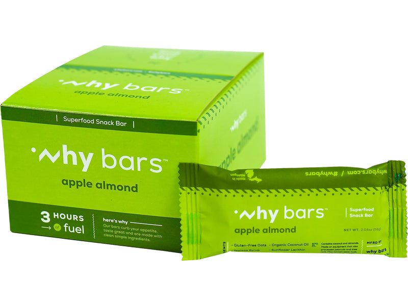 Why Bars Gluten-Free Apple Almond Superfood Energy Bar, 2.04 oz., 12 Bars/Box (WB3)