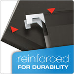 Pendaflex Reinforced Hanging File Folders, 1/5 Tab, Letter Size, Black, 25/Box (04152 1/5 BLA)