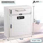 AdirOffice Steel Medium Wall Mounted Interoffice Mailbox Drop Box, White (631-05-WHI-KC)
