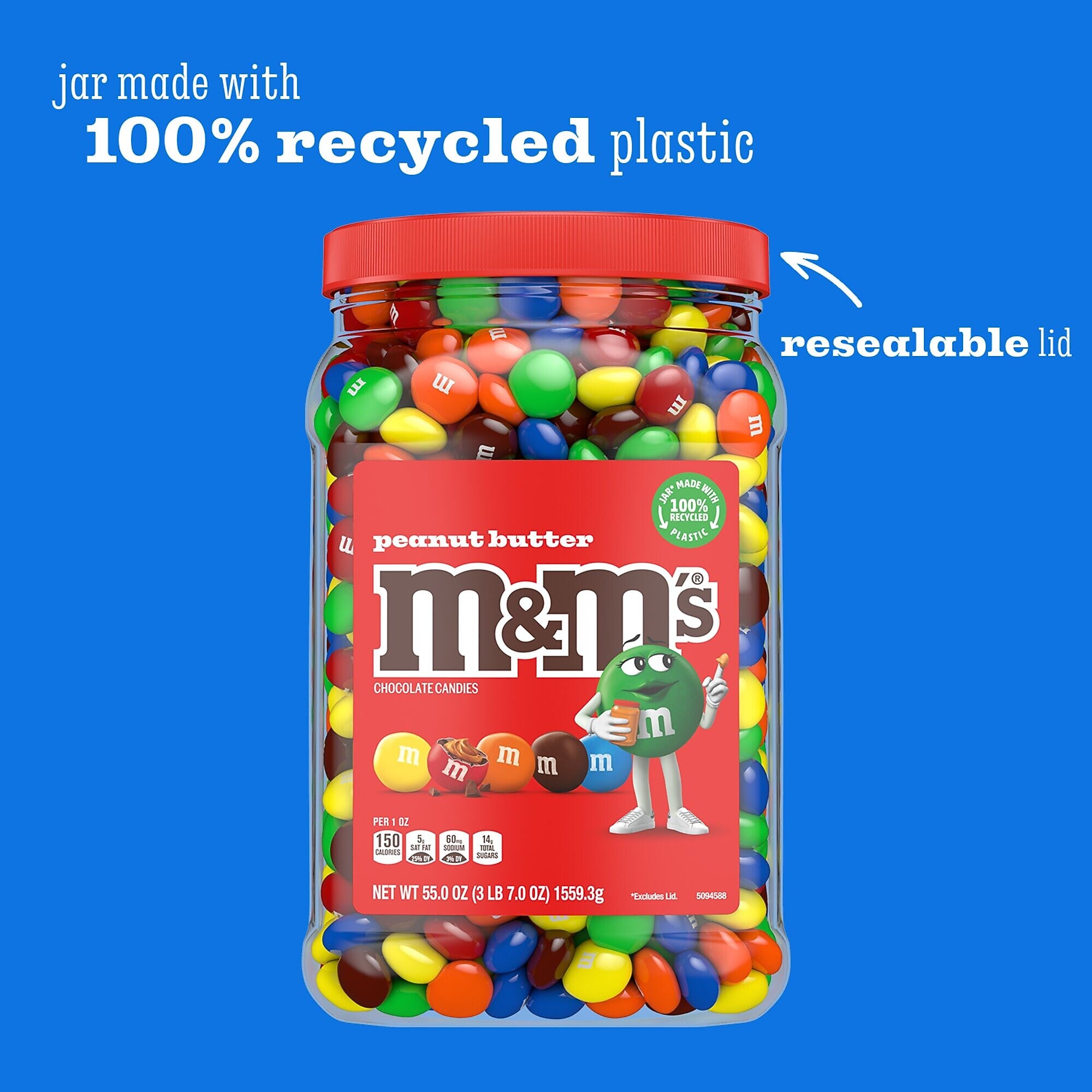 M&M's Peanut Butter Milk Chocolate Pieces, 55 oz. (220-02034)