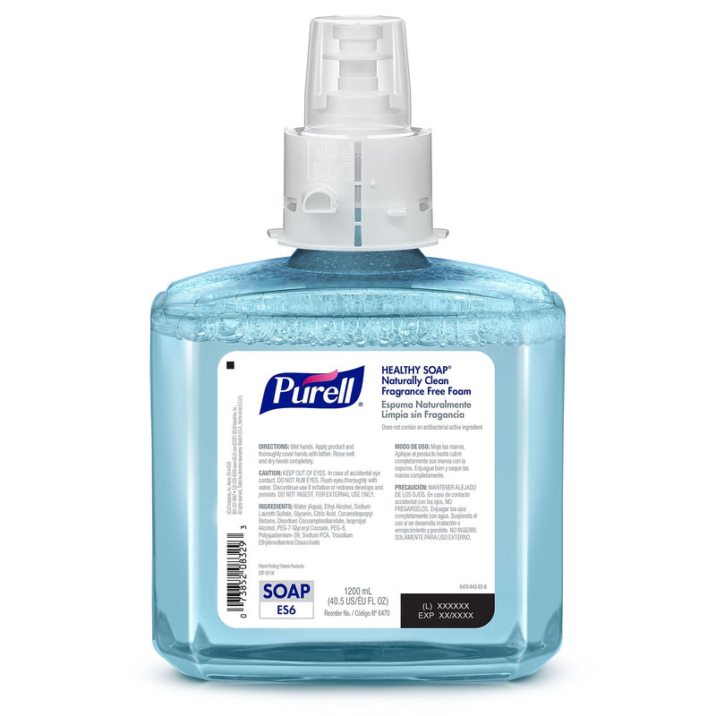 PURELL HEALTHY SOAP Foaming Hand Soap Refill for ES6 Dispenser, 1200 ml, 2/Carton (6470-02)