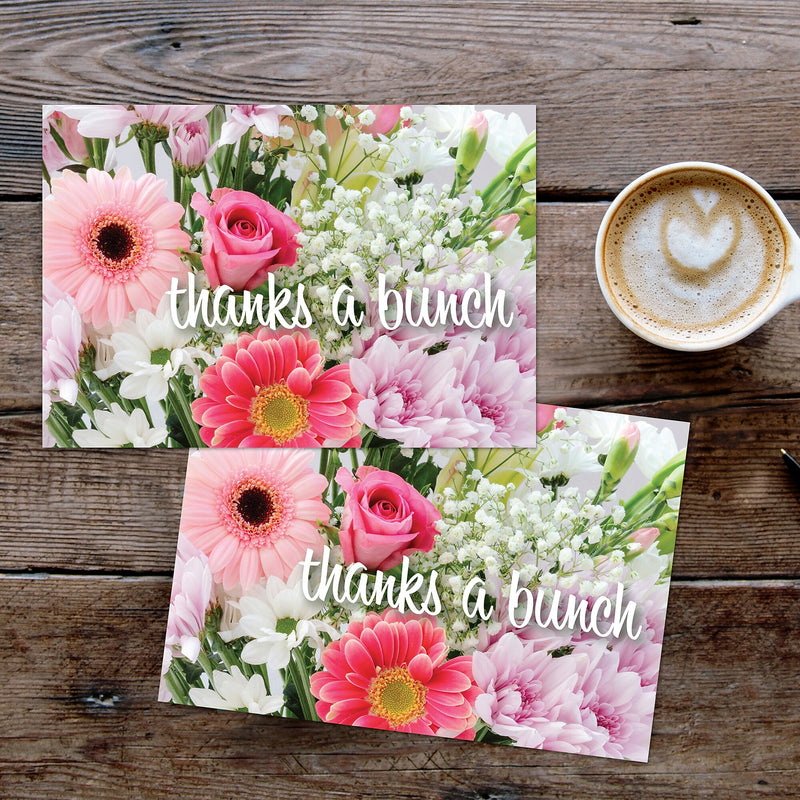 Great Papers Bunch of Flowers General Use Thank You Notecard Kits, Multicolored, 24/Pack (2025028)