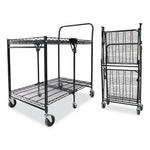 Bostitch Stowaway 2-Shelf Metal Mobile Folding Cart, Black (BOSBSACLGBLK)