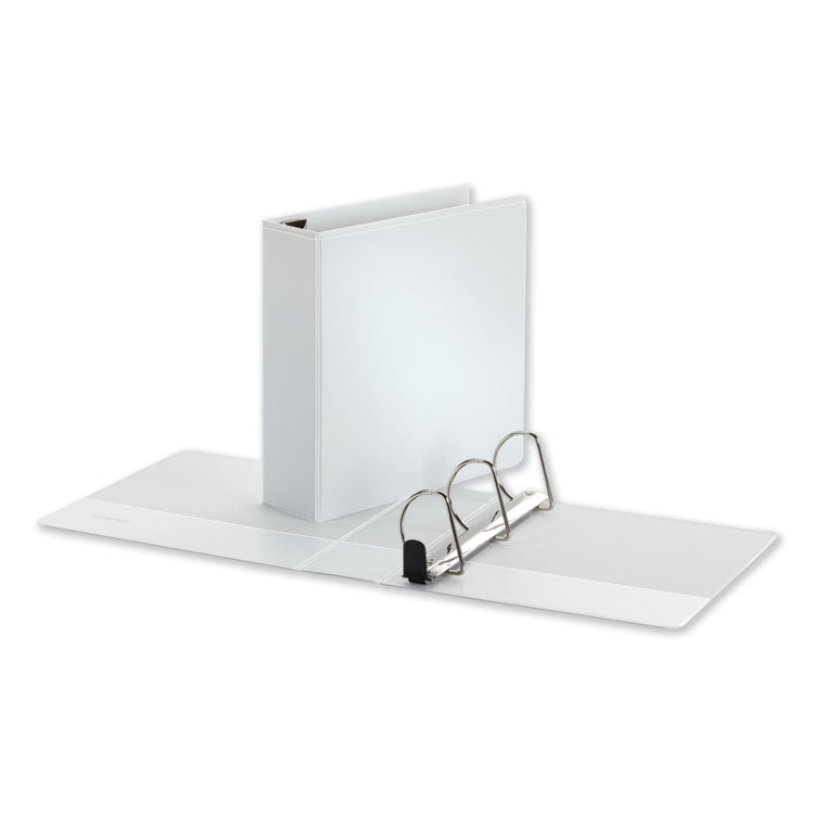 Deluxe Easy-To-Open D-Ring View Binder, 3 Rings, 3" Capacity, 11 X 8.5, White
