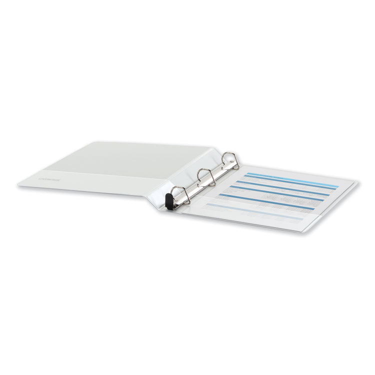Deluxe Easy-To-Open D-Ring View Binder, 3 Rings, 1" Capacity, 11 X 8.5, White