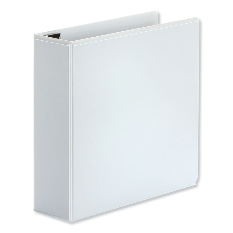 Deluxe Easy-To-Open D-Ring View Binder, 3 Rings, 3" Capacity, 11 X 8.5, White