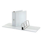 Deluxe Easy-To-Open D-Ring View Binder, 3 Rings, 5" Capacity, 11 X 8.5, White