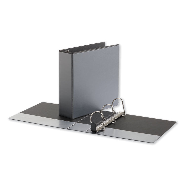 Deluxe Easy-To-Open D-Ring View Binder, 3 Rings, 3" Capacity, 11 X 8.5, Black