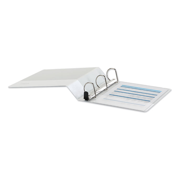 Deluxe Easy-To-Open D-Ring View Binder, 3 Rings, 2" Capacity, 11 X 8.5, White