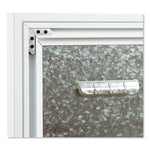 3N1 Magnetic Glass Dry Erase Combo Board, Monthly Planning, 48 x 36 (Actual Size: 47" x 35"), Gray/White Surface, White Frame