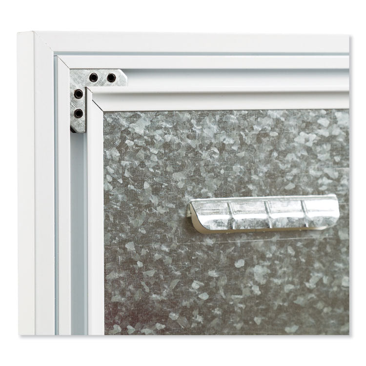 3N1 Magnetic Glass Dry Erase Combo Board, Monthly Planning, 36 x 24 (Actual Size: 35" x 23"), Gray/White Surface, White Frame