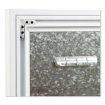 3N1 Magnetic Glass Dry Erase Combo Board, Weekly Planning, 36 x 25 (Actual Size: 36 x 15.25), Gray/White Surface, White Frame