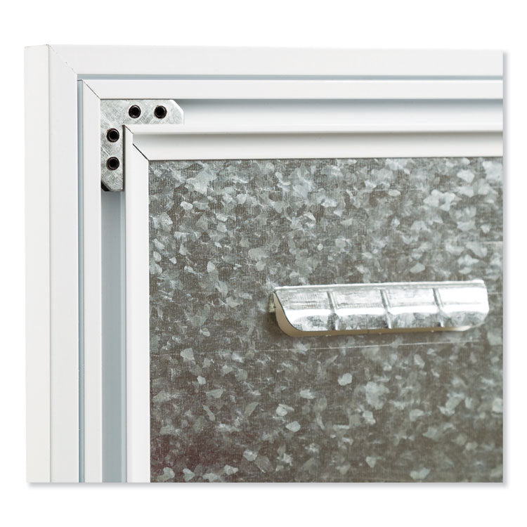 3N1 Magnetic Glass Dry Erase Combo Board, Weekly Planning, 36 x 25 (Actual Size: 36 x 15.25), Gray/White Surface, White Frame