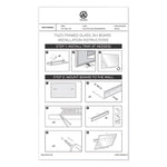 3N1 Magnetic Glass Dry Erase Combo Board, Weekly Planning, 36 x 25 (Actual Size: 36 x 15.25), Gray/White Surface, White Frame