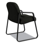 Pillow-Soft 2090 Series Guest Arm Chair, Leather Upholstery, 31.25" x 35.75" x 36", Black Seat, Black Back, Black Base
