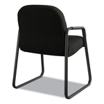 Pillow-Soft 2090 Series Guest Arm Chair, Leather Upholstery, 31.25" x 35.75" x 36", Black Seat, Black Back, Black Base