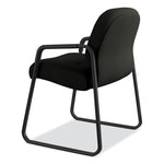 Pillow-Soft 2090 Series Guest Arm Chair, Leather Upholstery, 31.25" x 35.75" x 36", Black Seat, Black Back, Black Base