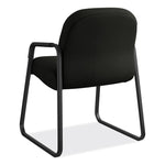 Pillow-Soft 2090 Series Guest Arm Chair, Leather Upholstery, 31.25" x 35.75" x 36", Black Seat, Black Back, Black Base