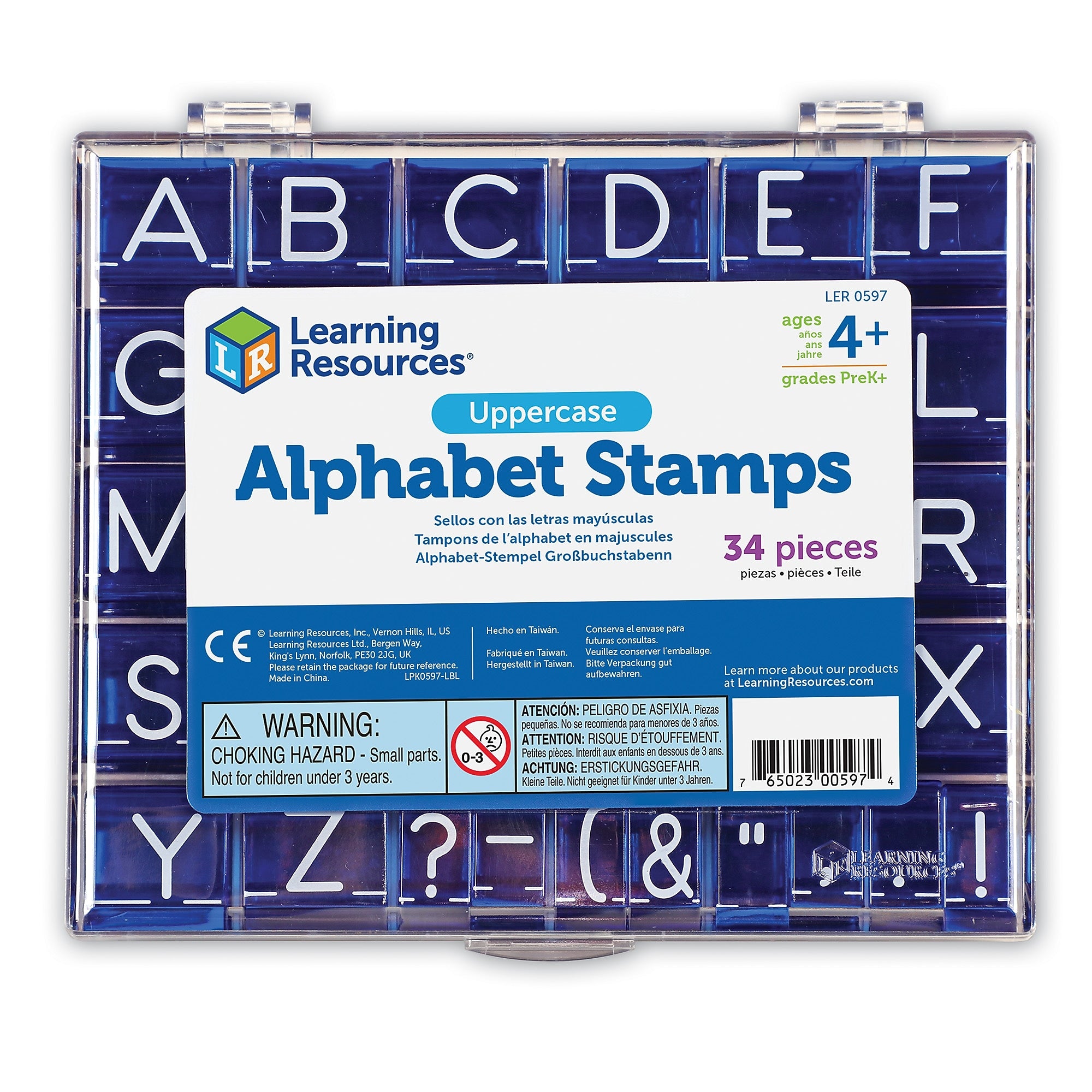 Learning Resources Stamp Set, 1", Blue, 34 Stamps/Set (LER0597)