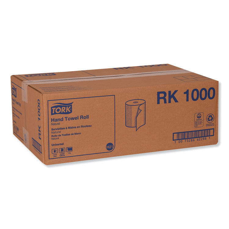 Hardwound Roll Towel, 1-Ply, 7.88" x 1,000 ft, Natural, 6 Rolls/Carton