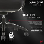 Beautyrest Duo-EX Ergonomic Mesh Swivel Task Chair, Black/Gray (60051GRY)