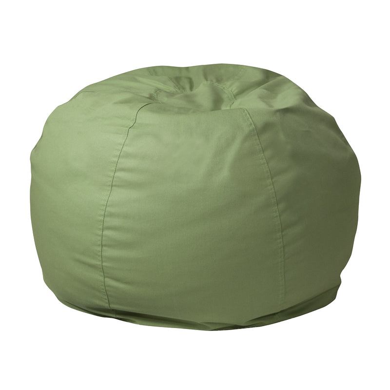 Flash Furniture Cotton Twill Bean Bag Chair, Green (DGBEANSMSLDGN)