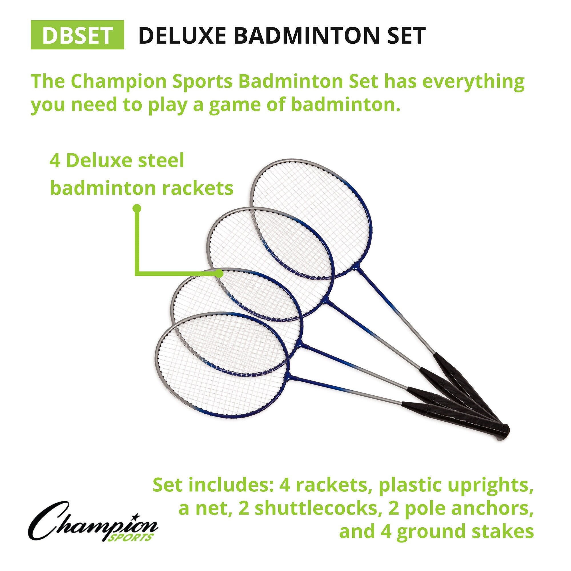 Champion Sports Deluxe Badminton Set, Multicolor (CHSDBSET)