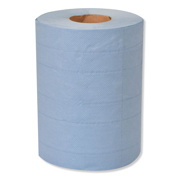 Industrial Paper Wiper, 4-Ply, 10 x 15.75, Unscented, Blue, 190 Wipes/Roll, 4 Roll/Carton