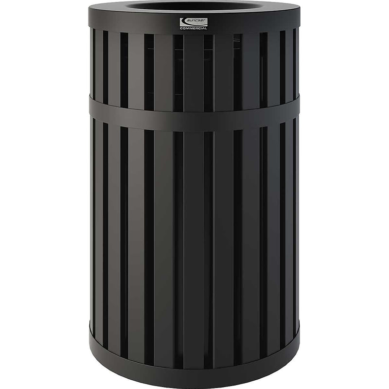Suncast Commercial Steel Trash Can, 45 Gallon, Black (MTCRND4500)