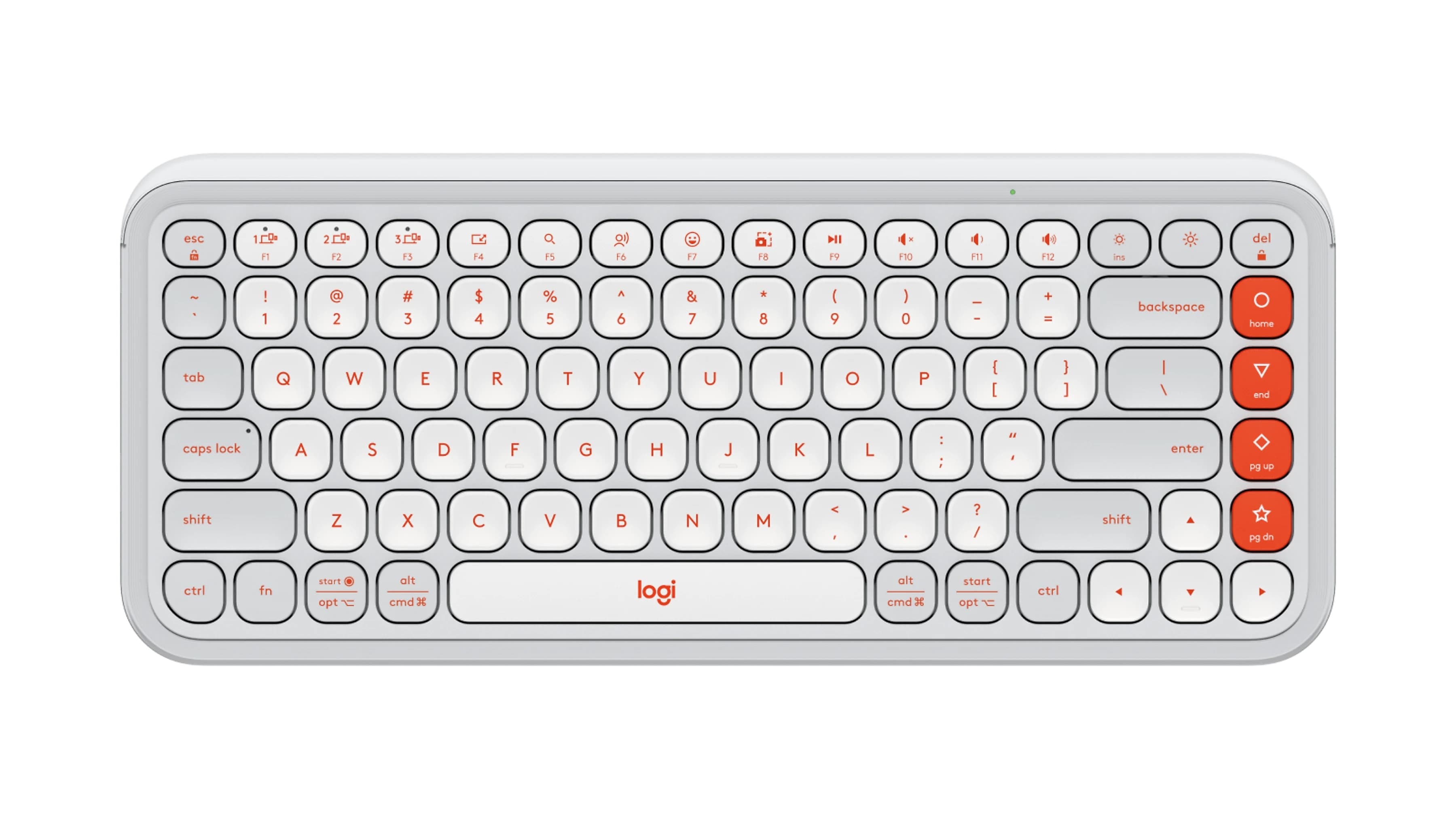 Logitech POP Icon Keys Wireless Keyboard, Off White/Orange (920-012935)