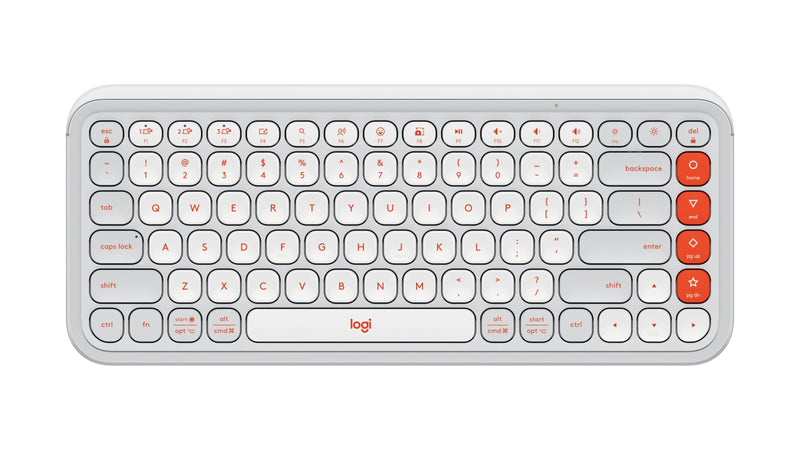 Logitech POP Icon Keys Wireless Keyboard, Off White/Orange (920-012935)