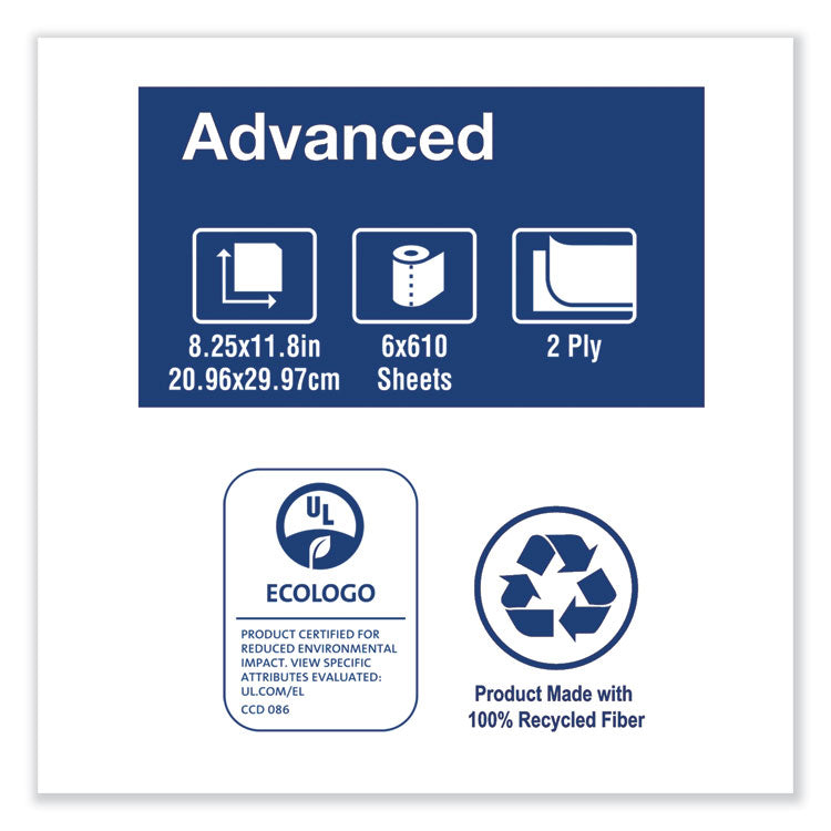 Advanced Centerfeed Hand Towel, 2-Ply, 8.25 X 11.8, White, 610/roll, 6/carton