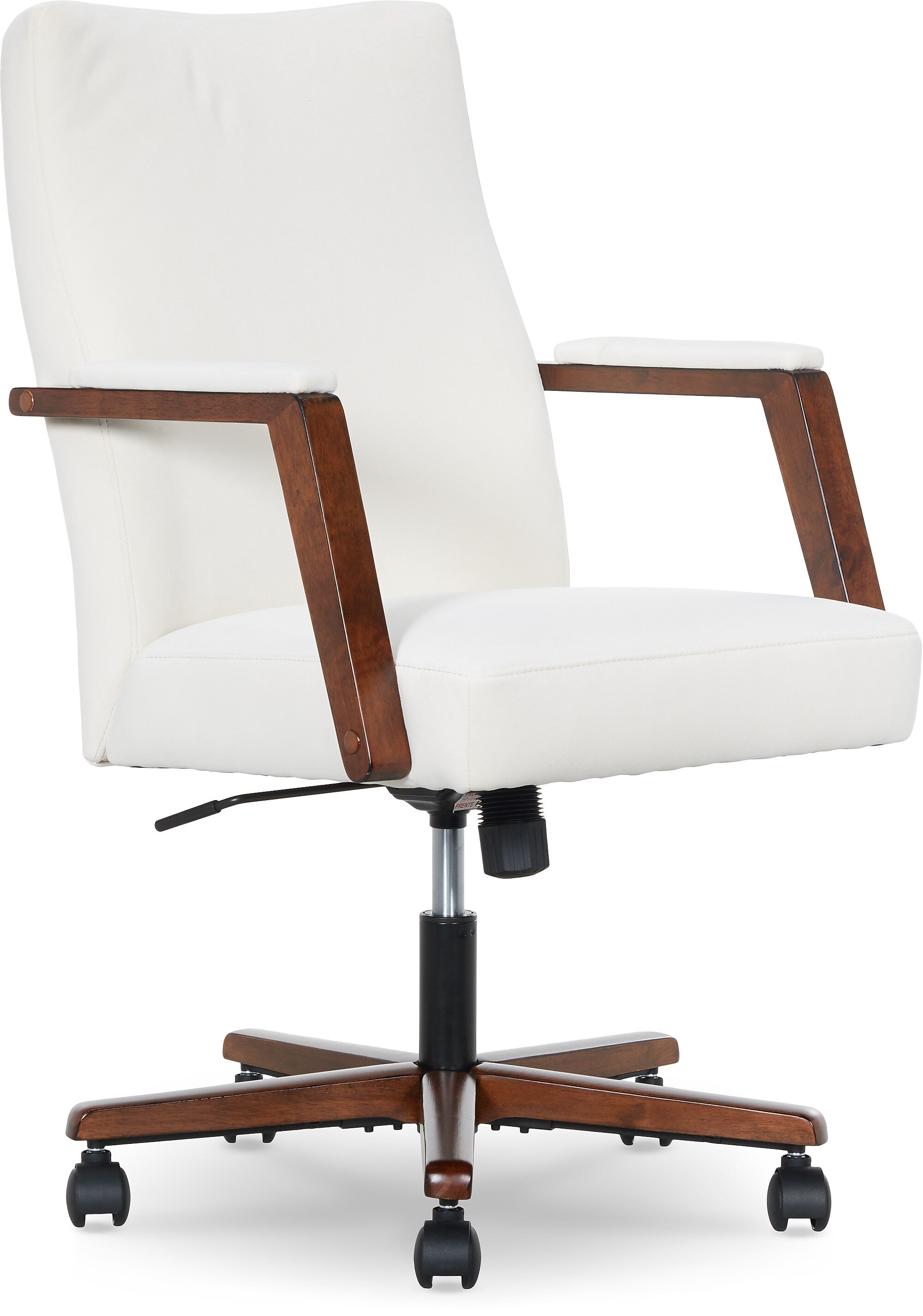 Finch NEO ONE Ergonomic Velvet Fabric/Wood Swivel Executive Chair, Cream (52304-CRM)