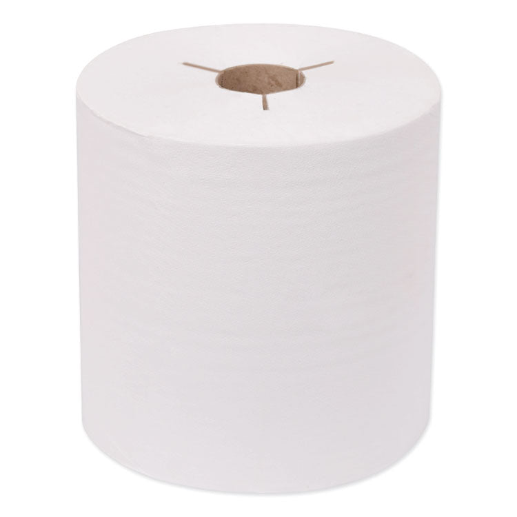 Universal Hand Towel Roll, Notched, 1-Ply, 7.5" x 630 ft, White, 6 Rolls/Carton