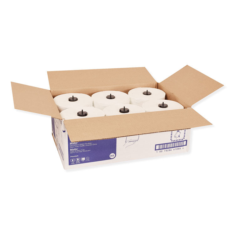 Premium Extra Soft Matic Hand Towel Roll, 2-Ply, 7.7" x 300 ft, White, 6/Carton