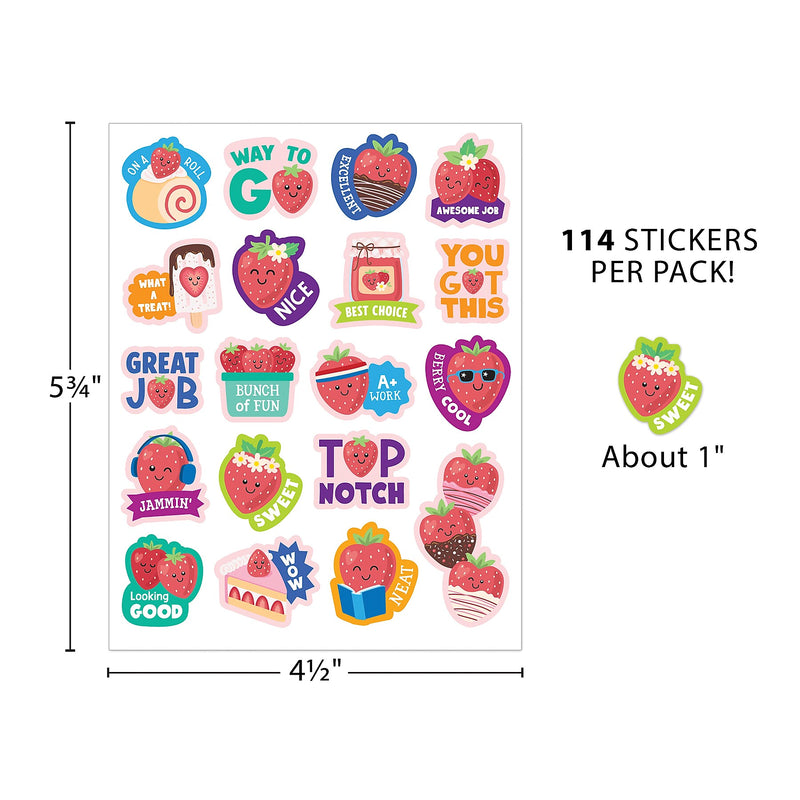 Teacher Created Resources Strawberry Smelly Stickers, Multicolored, 114/Pack, 6/Packs/Bundle (TCR9442-6)
