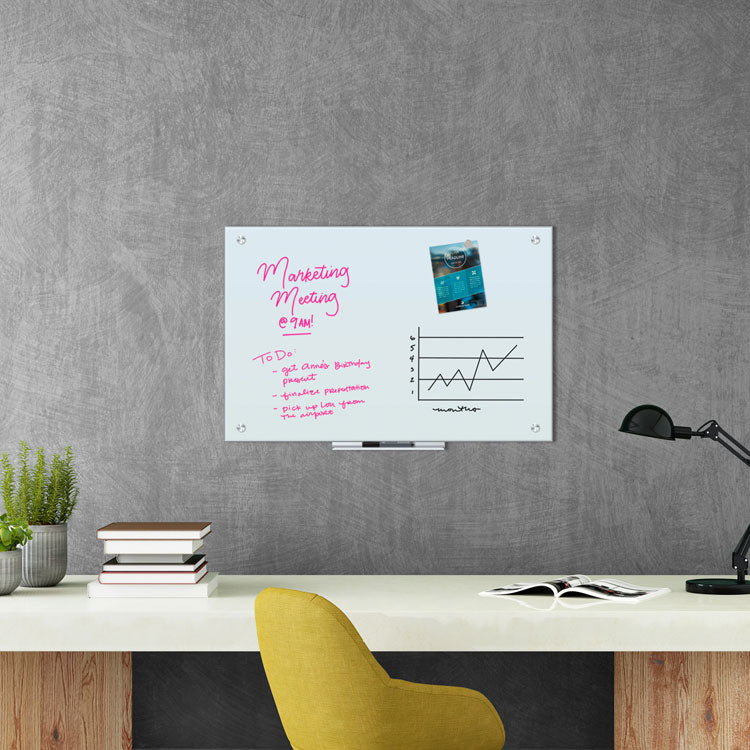 Magnetic Glass Dry Erase Board Value Pack, 36" x 24" (Actual Size: 35" x 23"), Frosted White Surface