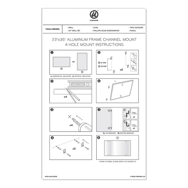 PINIT Magnetic Dry Erase Board, 36" x 24" (Actual Size: 35" x 23"), White Surface, Satin Aluminum Frame